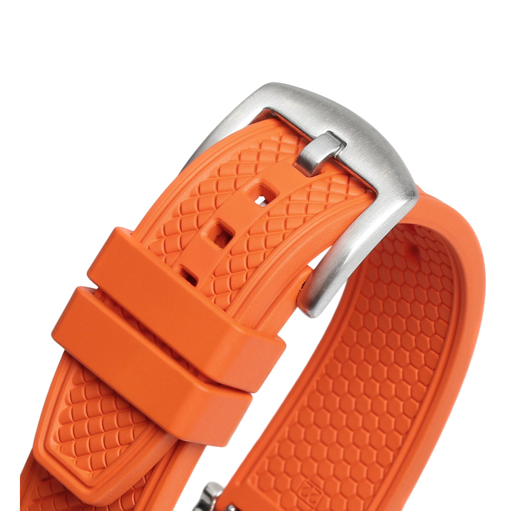 High-Performance Racing Style FKM Rubber Watch Band Engineered With Breathable Perforated Design And Anti-Static Fluorine Polymer For Professional Sports Chronograph Enthusiasts Worldwide