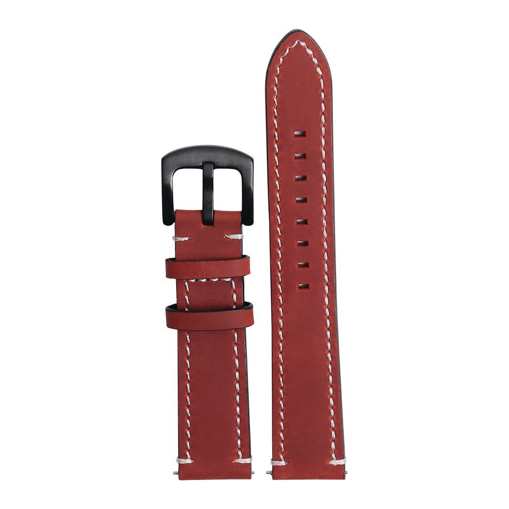 Double Layer 2 Pieces Crazy Horse Genuine Leather Watch Band In 20 And 22mm For Seiko Watches