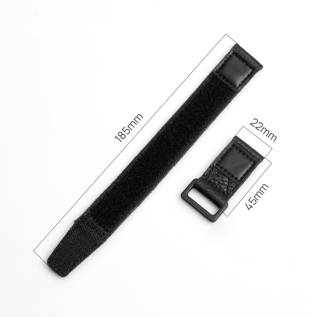 New Style Hot Sell 2 Pieces Lychee Texture Leather Wrist Strap Velcro Watch Band With Black PVD 304L SS Buckle