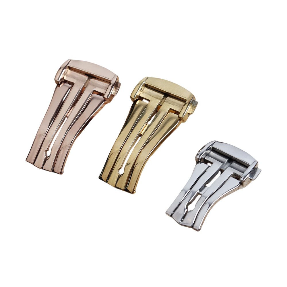 CHWSM Factory Custom Wholesale Different Color 304L SS Butterfly Watch Buckle For Metal Watch Band In 16/18/20mm