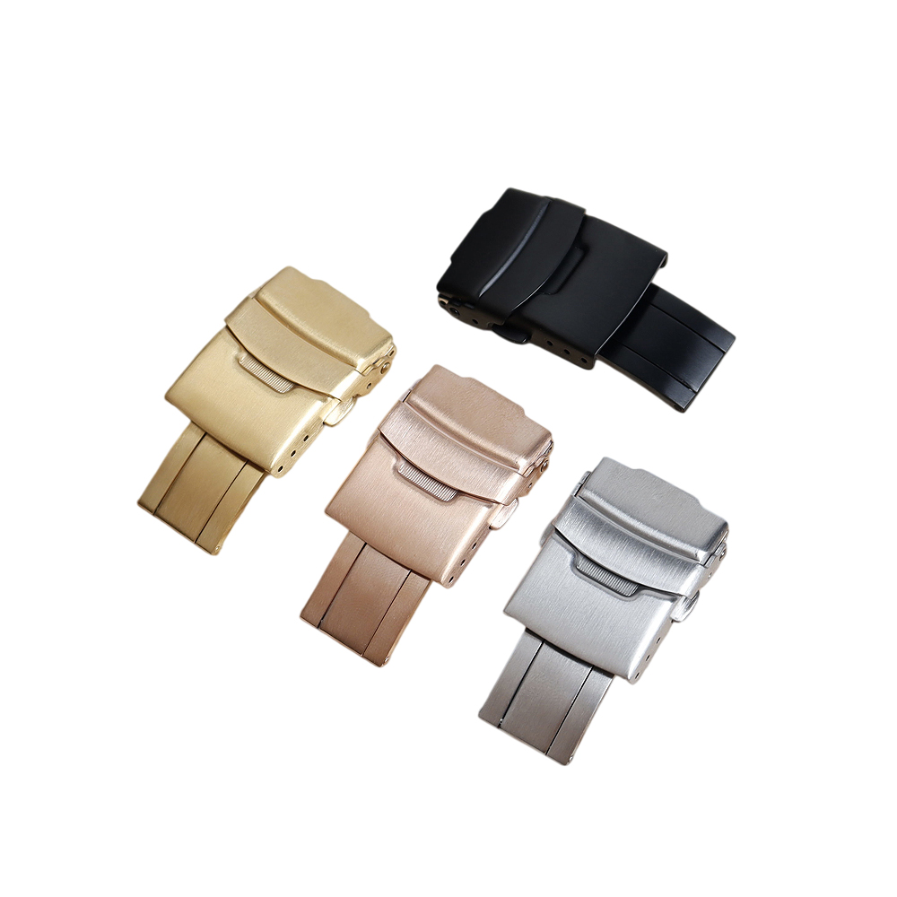 Popular Silver/Black/Gold/Rose Gold Color Metal Watch Buckle 18/19/20/22/24mm Butterfly Buckles From Factory Manufacture