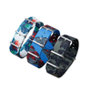 Hot Sell One Piece Style Blue Camouflage Prited Polyester Watch Strap 18mm Wrist Watch Band With Brushed 304L SS Hardware