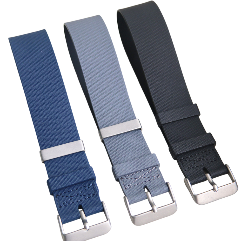 New Arrival 20/22mm Popular One Piece Style FKM Watch Strap Fluorine Rubber Watch Strap Bracelet With Matte 304L SS Buckle And FKM Keeper
