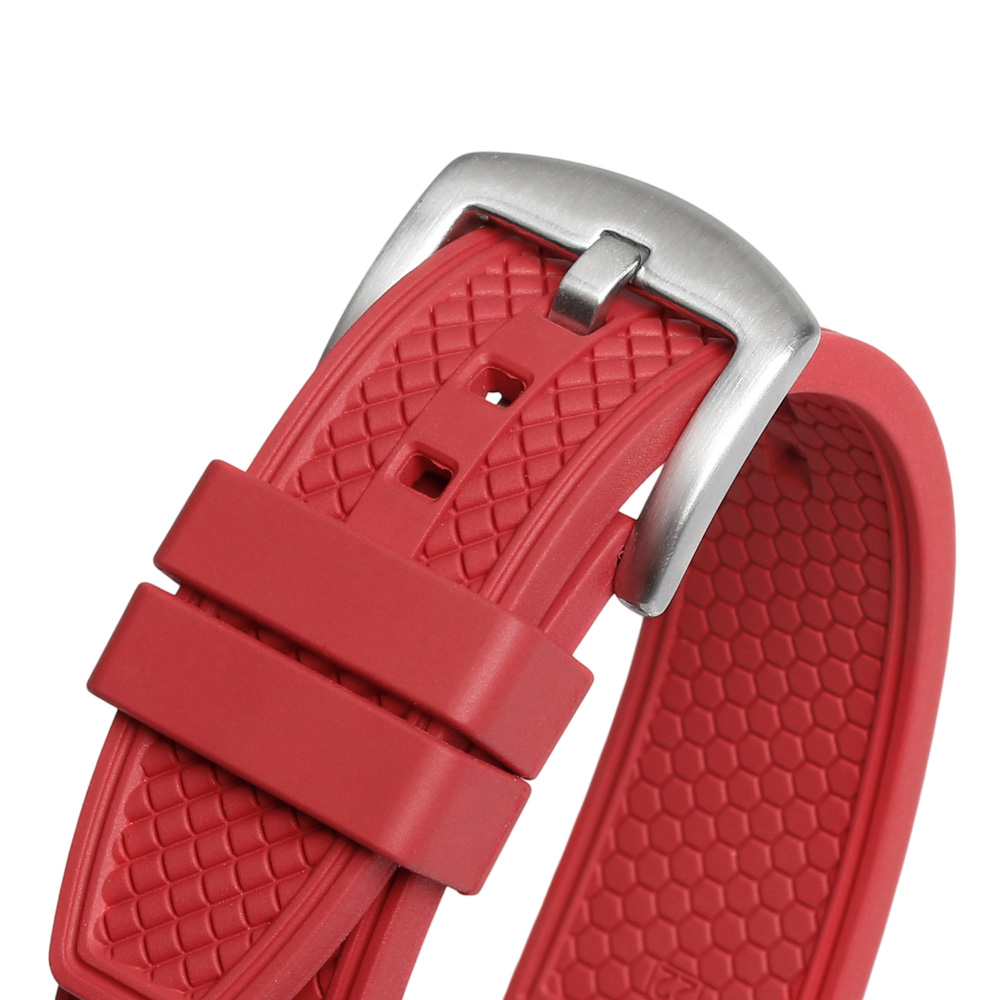 Luxury Integrated Curved Interface Fluorine Rubber Watch Strap Featuring Precision-Molded Lug Fit And High-Tensile Durability For Swiss Mechanical Diving Timepieces And Active Lifestyles