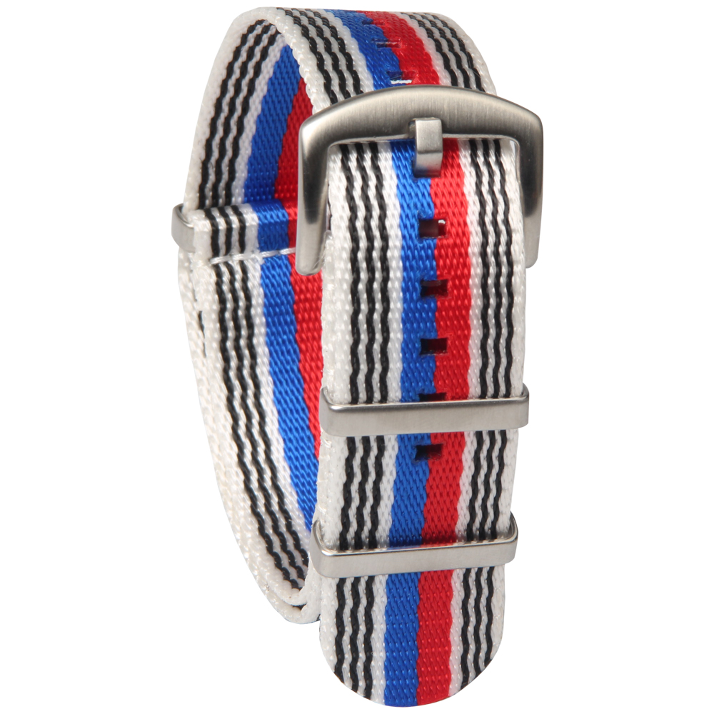 Custom Wholesale 1.4mm Seatbelt Nylon Wrist Watch Bracelet Strap With Brsuhed 304L SS Hardware For OMEGA Watches