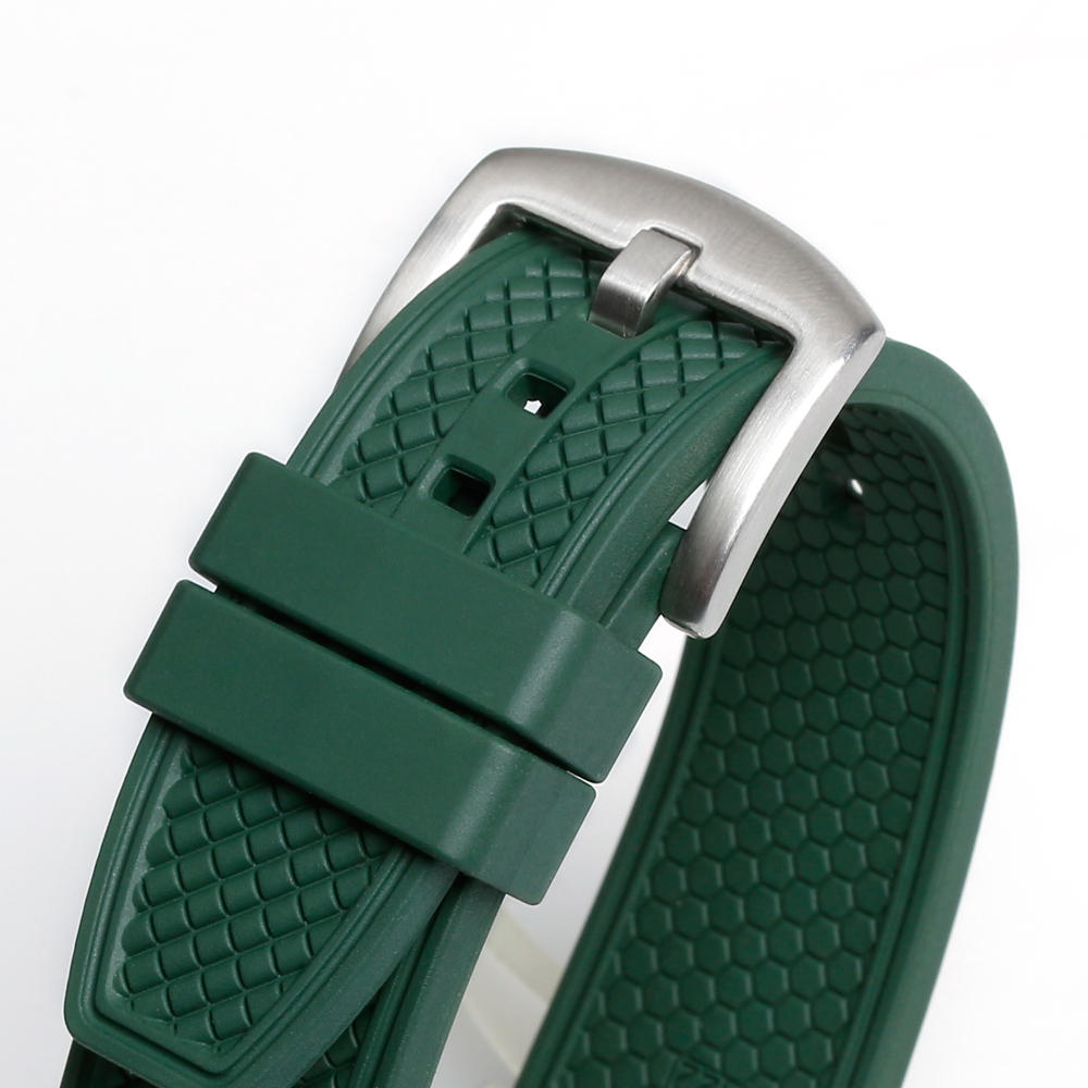 Custom Premium Green FKM Fluorine Rubber Watch Band Embossed 3D Watch Strap for OMEGA Watch From CHWSM Factory