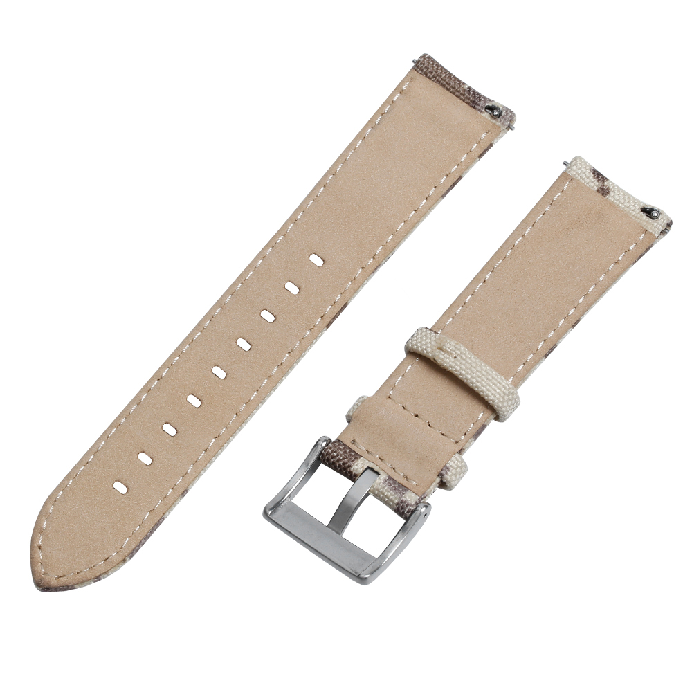 Popular 2 Pieces Sailcloth Watch Strap With Brushed 304L SS Buckle And Quick Release Spring Bar