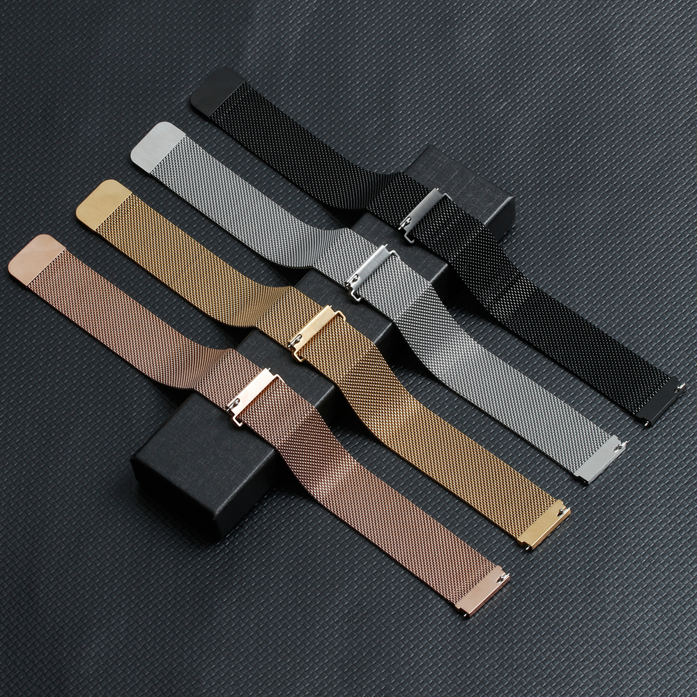Popular Milanaise Custom 16/18/20/22mm Mesh Metal Watch Strap 304L Stainless Steel Wrist Band Bracelets Straps With Magnetic Clasp