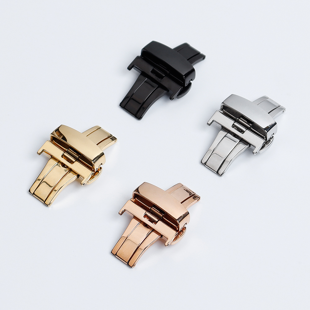 Wholesale 16/18/20/22mm Quick Release Different Color Stainless Steel Butterfly Watch Buckle With 304L/316L SS
