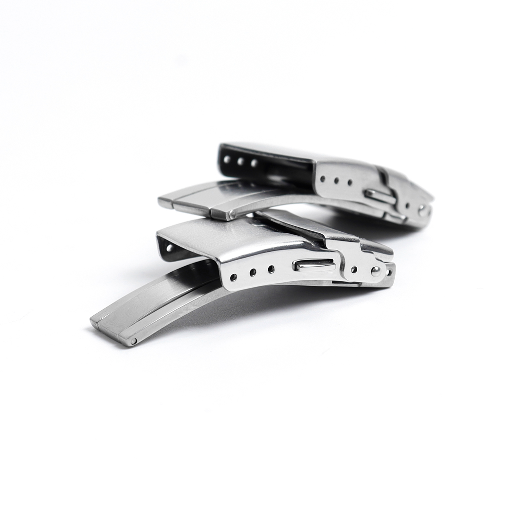 CHWSM Custom Silver Metal Watch Buckle 20/22/24mm Butterfly Buckles For Stainless Steel Watch Strap