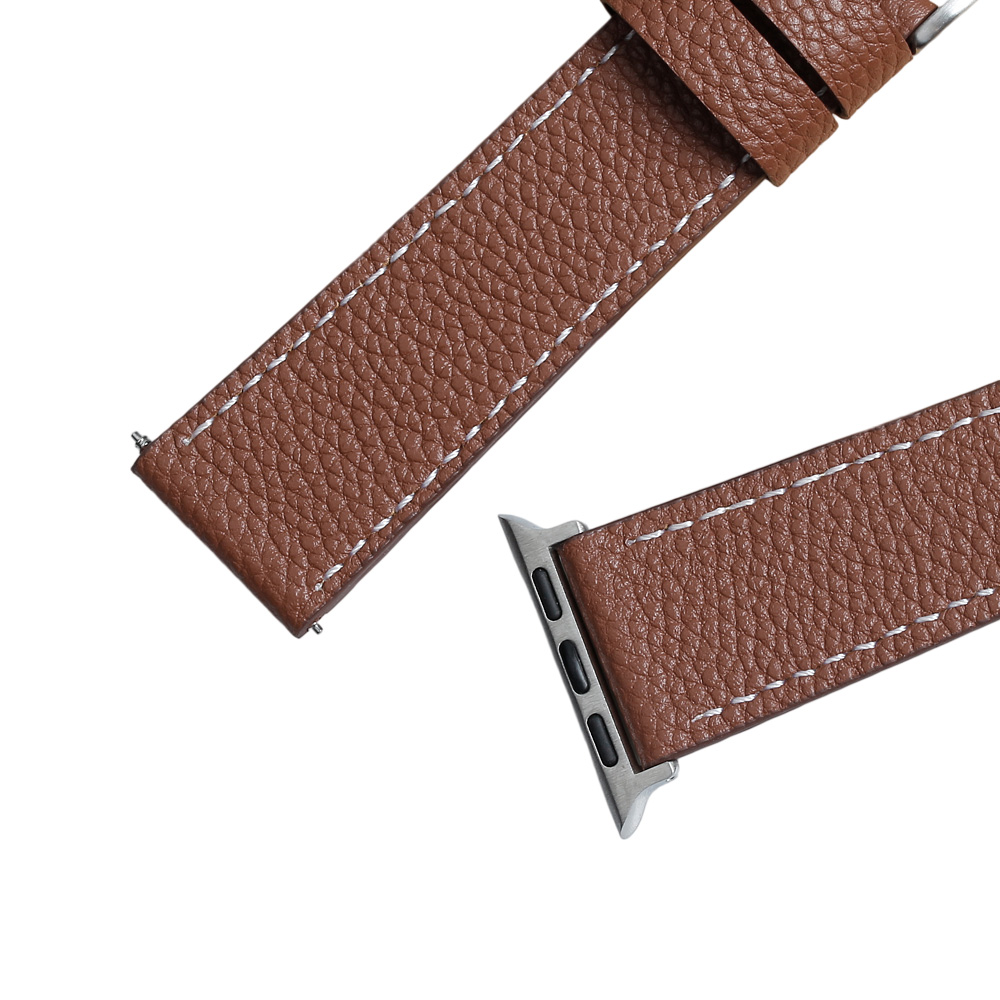 Transform Your Smartwatch with Premium Lychee Grain Genuine Leather Bands Incorporating Universal Quick Release Systems and Breathable Hypoallergenic Linings for a High-End Professional Aesthetic