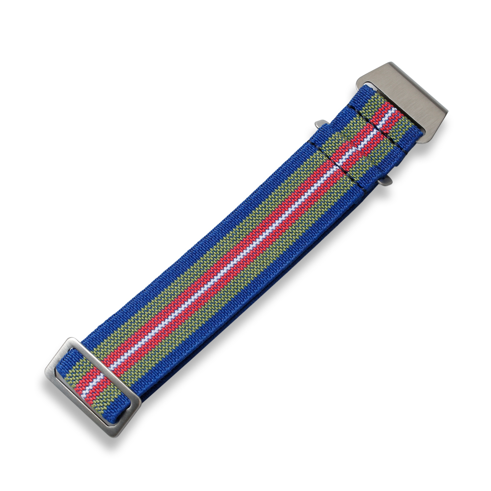 New Design Stripe Color 22mm Elastic Nylon Wrist Watch Band One Piece Style Watch Strap With Brushed 304L SS Hardware For OMEGA Watch