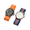 Premium New Design Stripe Color 22mm Elastic Nylon Wrist Watch Band One Piece Military Style Watch Strap With Brushed 304L SS Hardware For OMEGA Watch