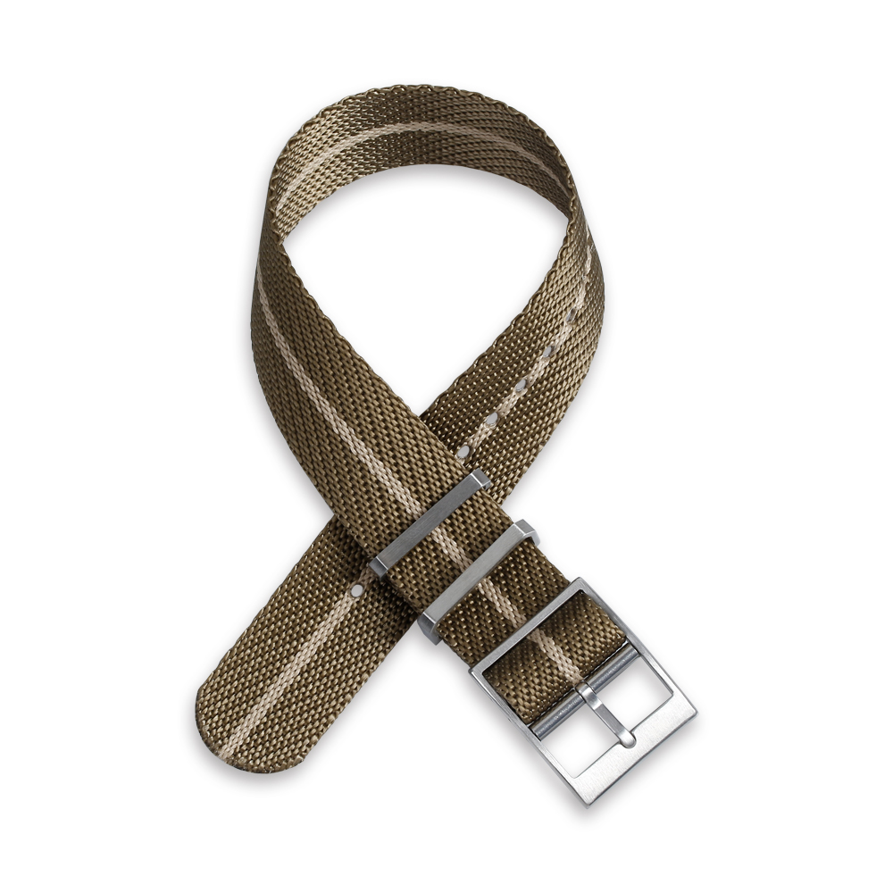 1.2mm Twill Nylon Watch Band Soft Watch Strap In 22mm With Brushed 304L SS Hardware