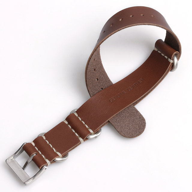 Single Piece Brown Zulu Style Full Grain Genuine Leather WristBand Watch Bracelets For 18/20/22/24MM Vintage Watches Custom Design Production By Experienced Watch Strap Manufacturer