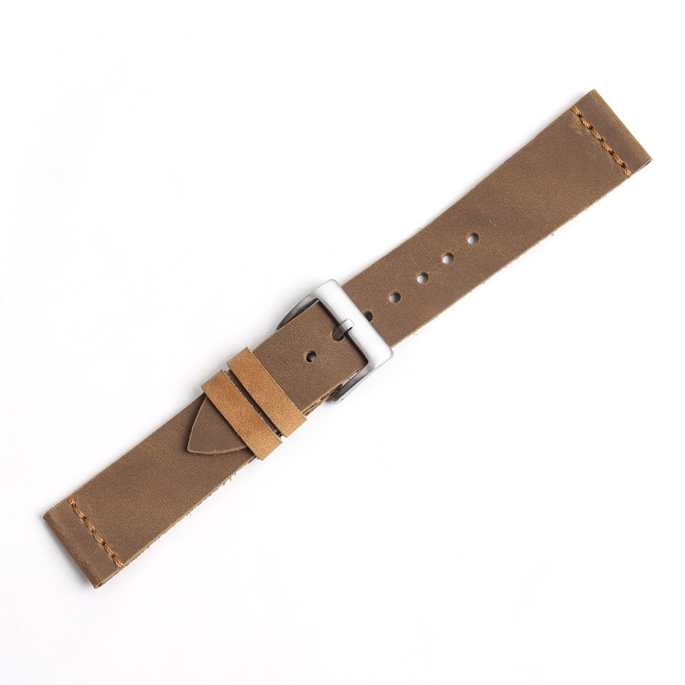 B2B Factory Manufacturing High End Full Grain Crazy Laether WristStraps 2 Pieces Style Heavy Duty Watch Band For Professional Diving And Aviator Watches