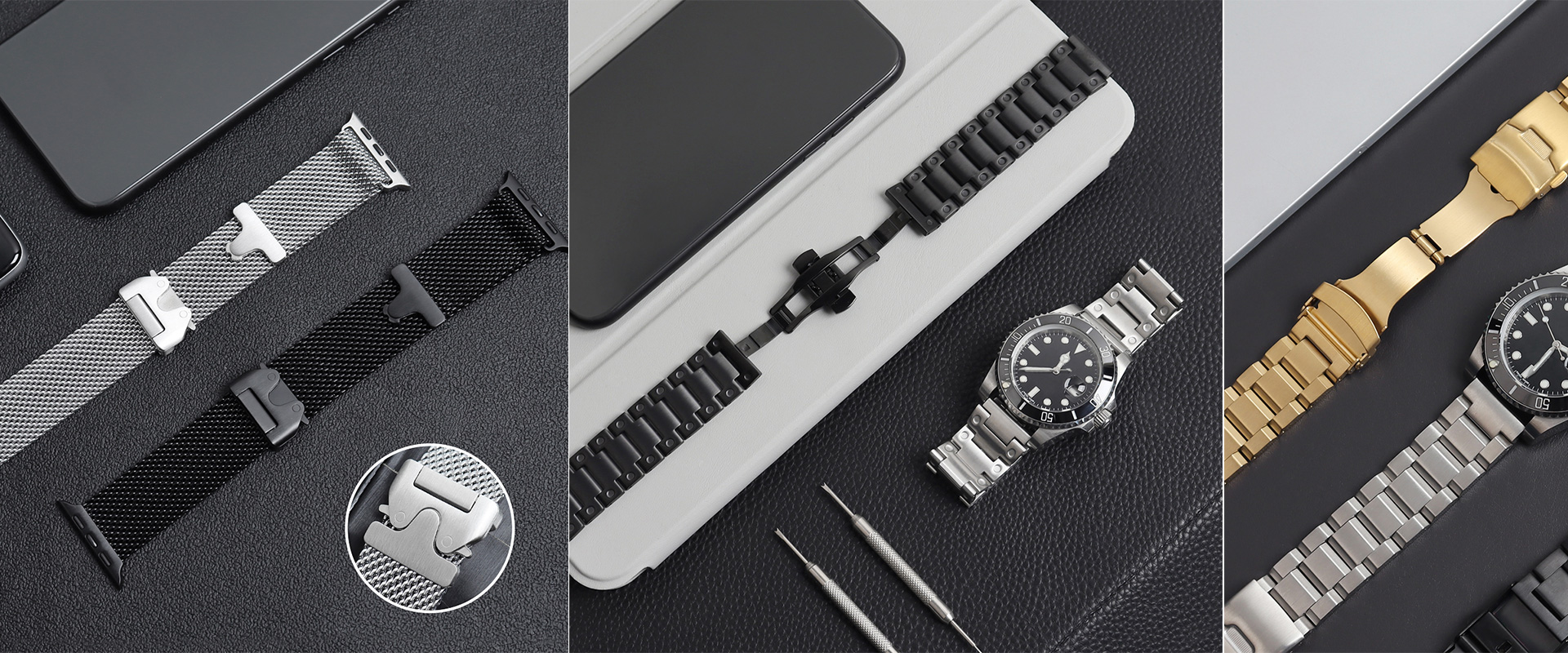 B2B Factory Manufacturing Wholesale High Quality 304L/316L SS Watch Band 