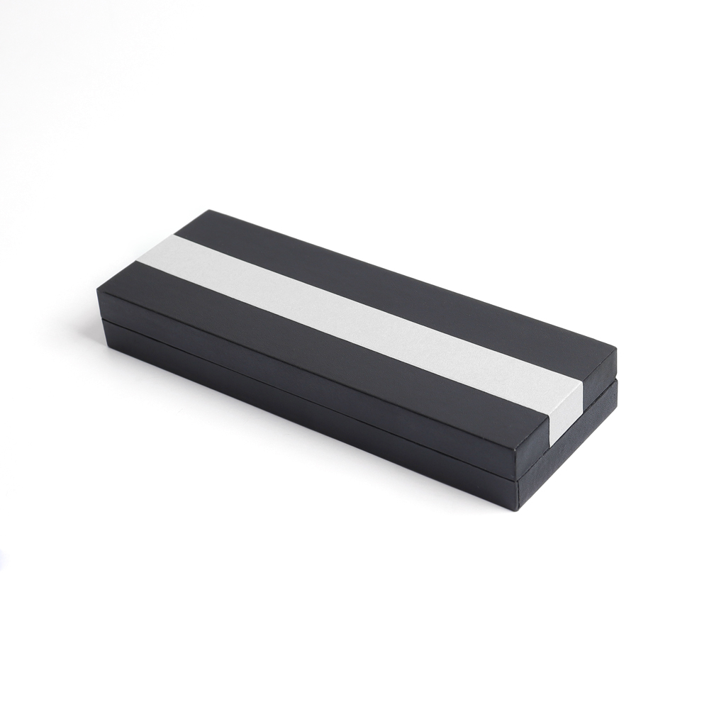 Custom Wholesale Black/Gray Stripe Plastic Watch Strap Storage Box — Table Strap Packaging And Watch Band Storage Solution From A B2B Case Factory