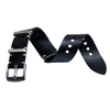Popular 24MM Black Matte Genuine Leather Watch Band 280mm Length Wrist Straps With White Handmade Stitching And Brushed 304L SS Hardware