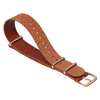Custom Design Wholesale Single Piece Brown Leather Watch Band With Gold PVD 304L SS Hardware In 18mm 20mm 22mm 24mm From CHWSM Manufacturer