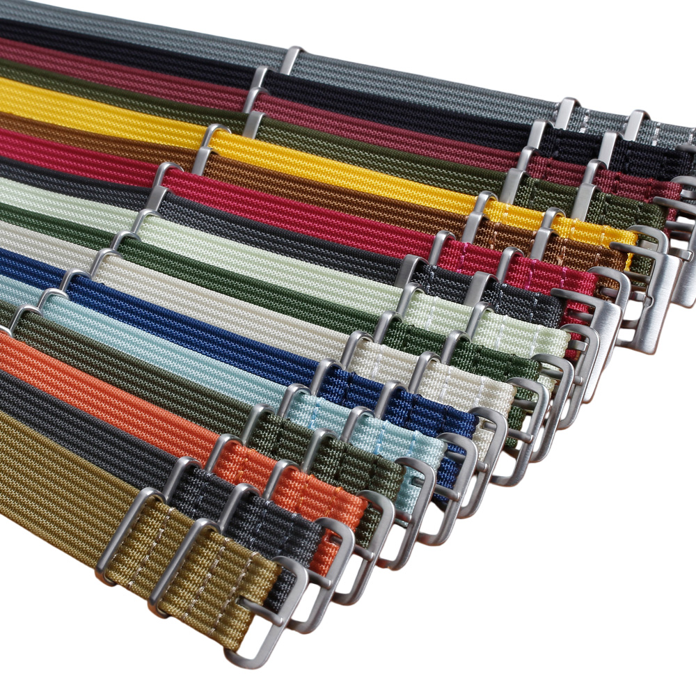 Different Classic Color Nato Ribbed Watch Wrist Bands