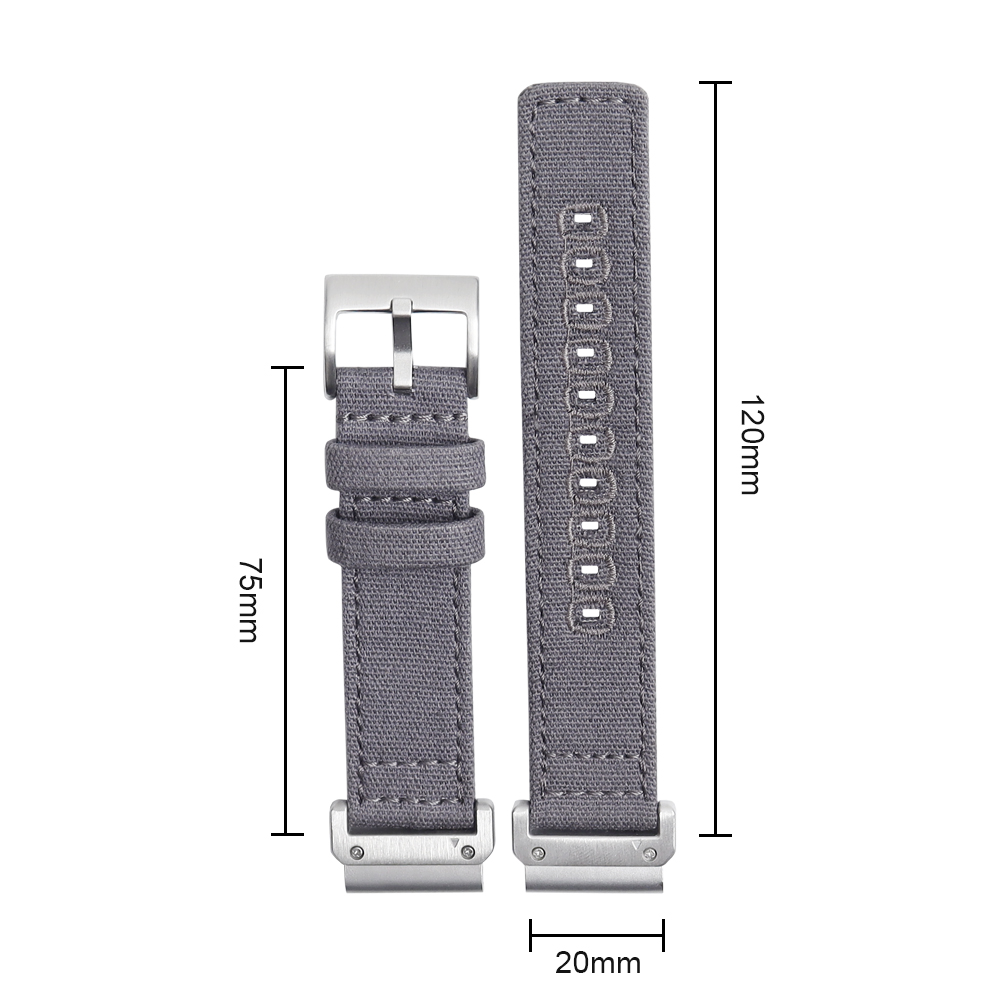 Premium Custom 22mm 24mm Garmin Compatible Canvas Watch Band With Embroidered Hole From Top B2B Wholesale Factory Offering Low MOQ Bulk Production