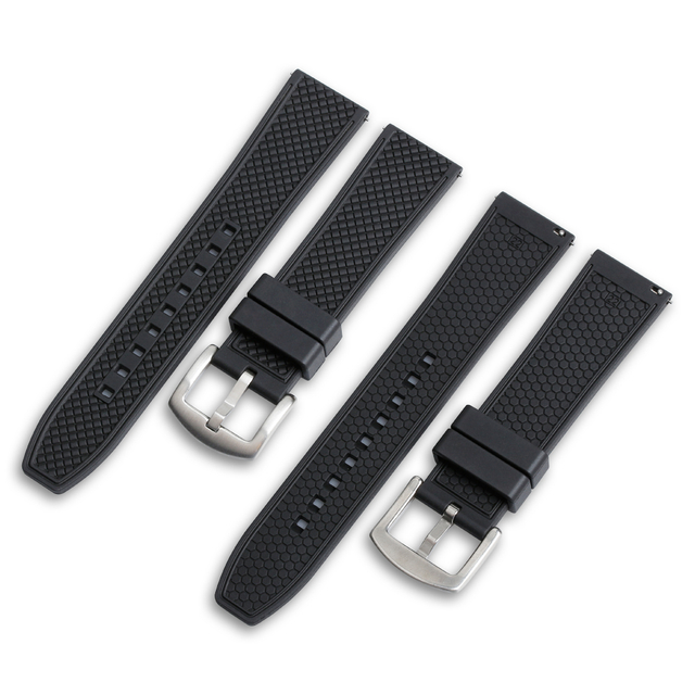High-Performance Emerald Green FKM Rubber Watch Band Engineered For Professional Divers With Quick-Release Mechanism And Heat-Resistant Fluorine Polymer Construction For Extreme Conditions