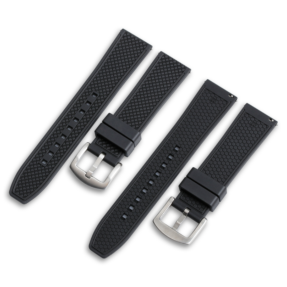 High-Performance Emerald Green FKM Rubber Watch Band Engineered For Professional Divers With Quick-Release Mechanism And Heat-Resistant Fluorine Polymer Construction For Extreme Conditions