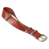 Premium One Piece White Handmade Stitching Brown Leather NATO Watch Strap With Brushed 304L Stainless Steel Buckle/Keeper For Vintage Sport Casual Watches From B2B Factory
