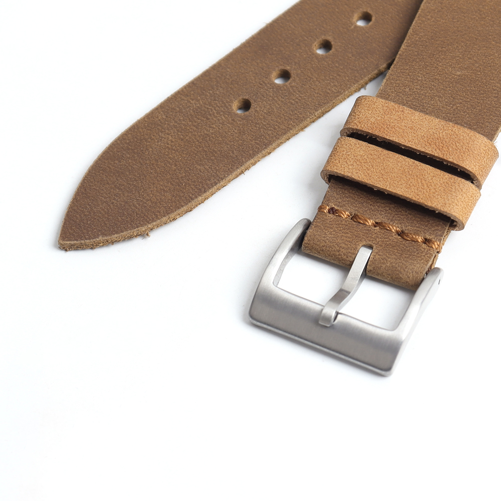 B2B Factory Manufacturing High End Full Grain Crazy Laether WristStraps 2 Pieces Style Heavy Duty Watch Band For Professional Diving And Aviator Watches