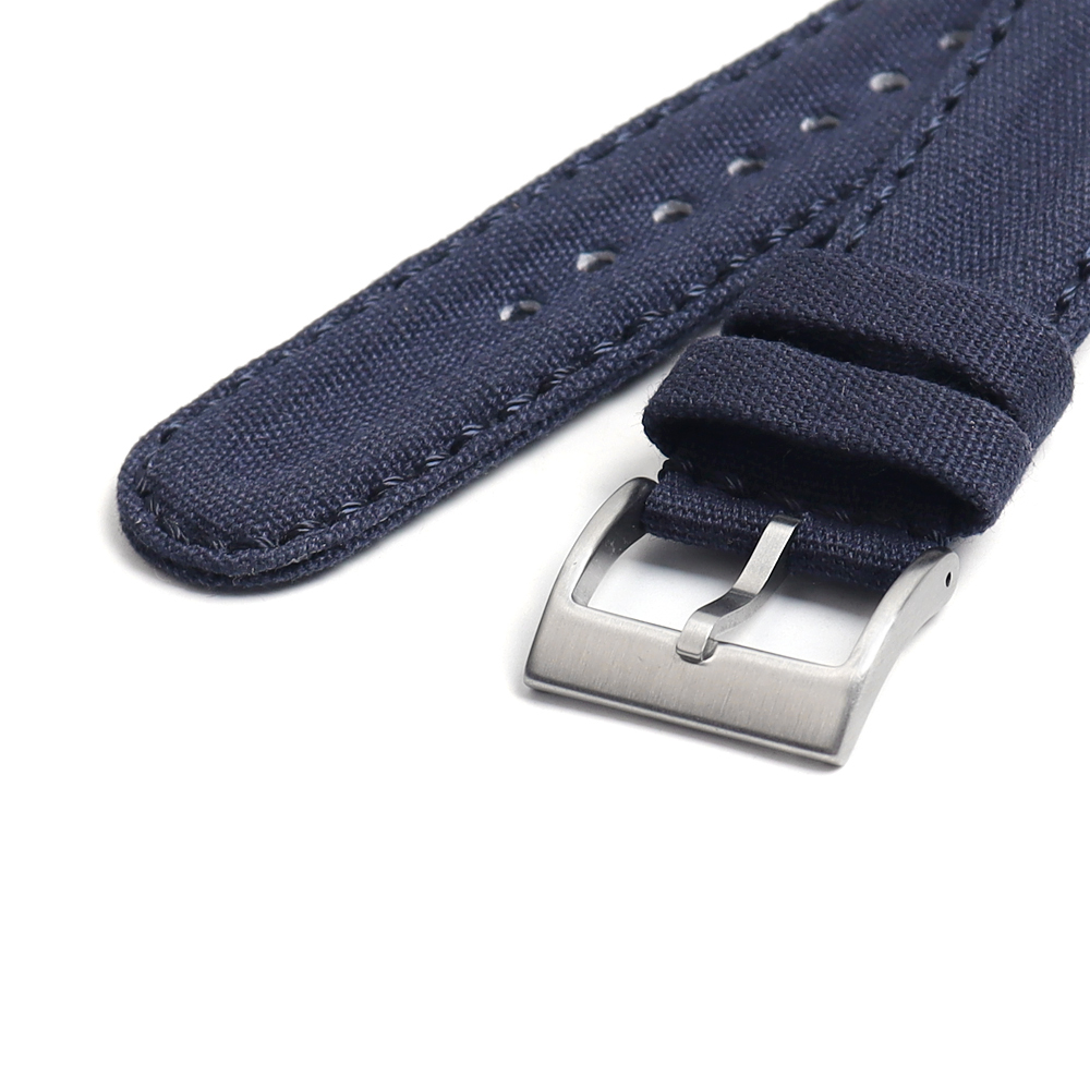 Custom Two Pieces Style Red And Blue Canvas Watch Band 20mm 22mm Perfectly Fitting Rolex Oyster Series From B2B Factory Offering Bulk Production Low MOQ