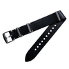 Popular 24MM Black Matte Genuine Leather Watch Band 280mm Length Wrist Straps With White Handmade Stitching And Brushed 304L SS Hardware