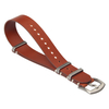Premium One Piece White Handmade Stitching Brown Leather NATO Watch Strap With Brushed 304L Stainless Steel Buckle/Keeper For Vintage Sport Casual Watches From B2B Factory