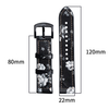 Premium Print White Flower Pattern Black Leather + Black Silicone Hybrid Watch Strap 2 Pieces Style Crafted By Direct B2B Watch Band Factory for Custom Design Production OEM And ODM Watch Accessories 