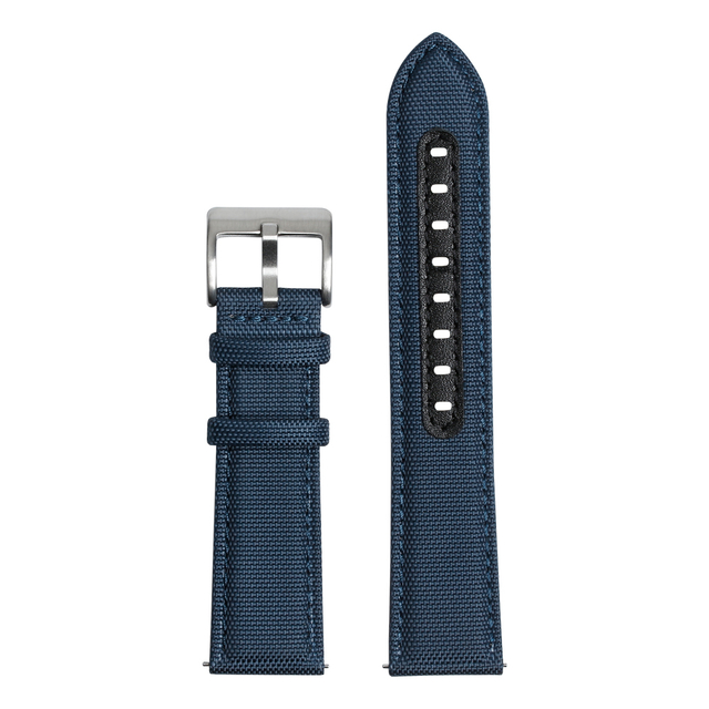 OEM/ODM B2B Factory Manufacturing High End Sailcloth Wrist Watchbands 2 Pieces Style Cordura+Leather Hybrid Watch Strap In 18/19/20/21/22/23/24mm For IWC Watch Series