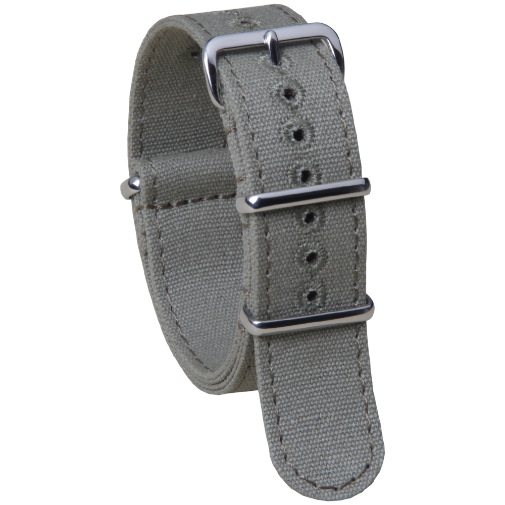 Bulk Production Single Pass Embroidered Eyelet Canvas Watch Band Manufactured by B2B Factory As High Durability Performance Watch Accessories Adapting To Luxury Brands
