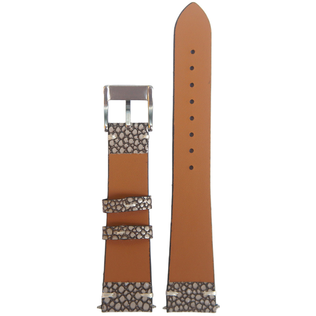 Premium Gray Devilish Crocodile Pattern+Brown Waterproof Leather Hybrid Watch Strap For Brand-Compatible Dials And Mass Production