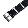Popular 24MM Black Matte Genuine Leather Watch Band 280mm Length Wrist Straps With White Handmade Stitching And Brushed 304L SS Hardware