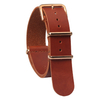 Custom Design Wholesale Single Piece Brown Leather Watch Band With Gold PVD 304L SS Hardware In 18mm 20mm 22mm 24mm From CHWSM Manufacturer