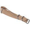 Beige Heavy-Duty Polished Metal Hardware Canvas Watch Strap Engineered For Premium Watch Hardware Accessories And Brand Watch Compatibility
