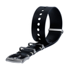 Popular 24MM Black Matte Genuine Leather Watch Band 280mm Length Wrist Straps With White Handmade Stitching And Brushed 304L SS Hardware