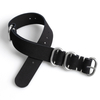 Handcrafted White Stitching One Piece Style Black Zulu Matte Genuine Leather Watch Strap For 18 20 22 24MM Vintage Watches From A Global B2B Watch Band Manufacturer With Low MOQ OEM/ODM