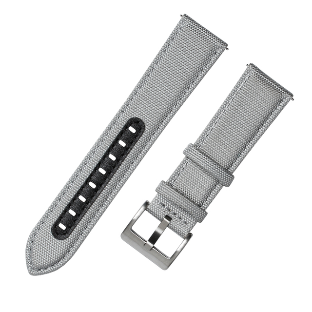 Custom 19mm 21mm Watch Accessories Featuring Minimalist Gray 2 Pieces Cordura+Leather Hybrid Watch Strap From A Top Sourcing B2B Factory Built For Global Brand Watches