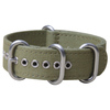 Custom One Piece Style Green Canvas Watch Straps By B2B Factory Featuring Premium Buckle/Loop Hardware And Metal Holes Material Characteristics For Brand Watches