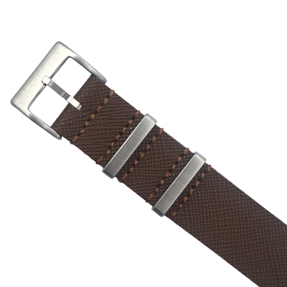 Custom Single Piece Brown Cross-Grain Leather Wrist Watch Bracelets NATO Watch Band 19mm 21mm Manufacturer Low MOQ For Tudor Watches Series