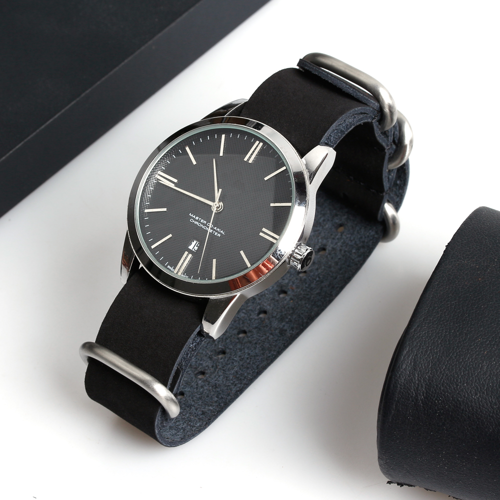 Custom Design Production Black Matte One Piece Zulu Style Matte Leather Watch Strap Purchasing Guide in 18 20 22 24MM for Vintage Watches From OEM ODM B2B Watch Band Factory