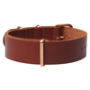 Custom Design Wholesale Single Piece Brown Leather Watch Band With Gold PVD 304L SS Hardware In 18mm 20mm 22mm 24mm From CHWSM Manufacturer