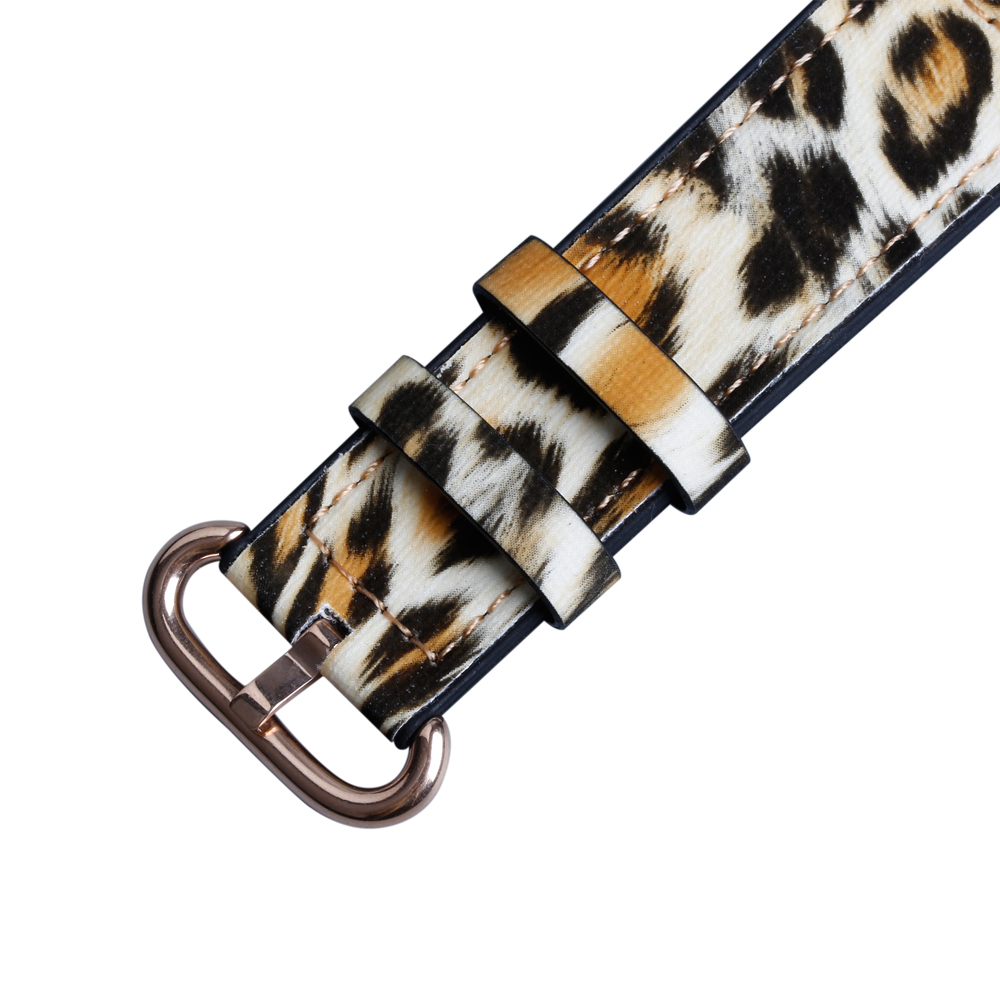 Leopard Print Pattern Leather+Silicone Hybrid Watch Strap Two Pieces Style Perfect For Outdoor Leisure Sport Watches Designed By Leading B2B Watch Strap Factory With Low MOQ OEM ODM Services