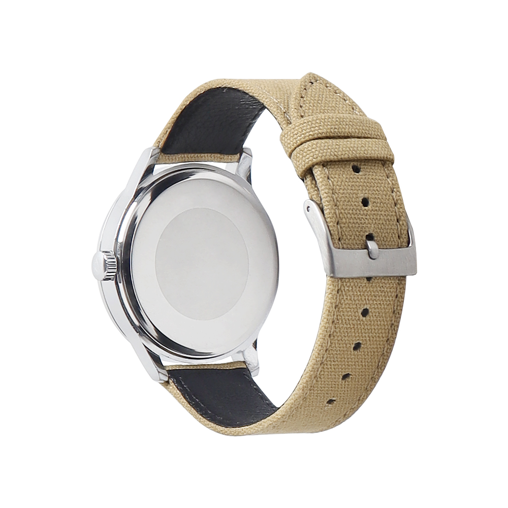 Premium 20MM Beige Canvas Plus Black Genuine Leather Hybrid Watch Strap 2 Pieces Style Crafted By Direct B2B Watch Band Factory For Tudor Watch Series