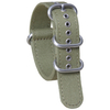 Custom One Piece Style Green Canvas Watch Straps By B2B Factory Featuring Premium Buckle/Loop Hardware And Metal Holes Material Characteristics For Brand Watches